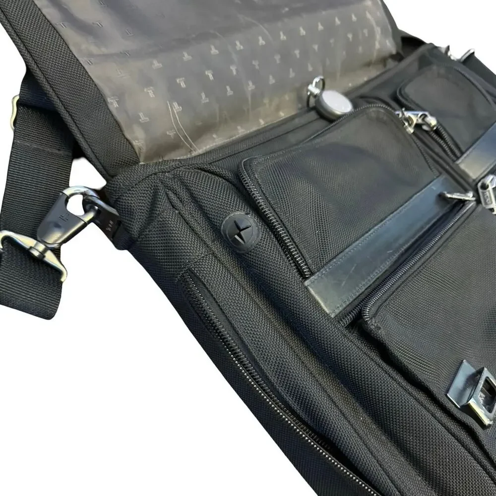TUMI Alpha 26193D4 Laptop Briefcase Messenger Bag Black Shoulder Strap work bag